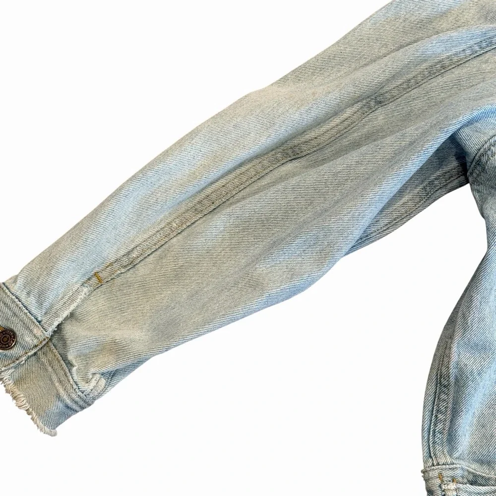 Vintage Lee Riders Trucker‎ Denim Jacket Thrashed Tag Size XL Distressed 80s 90s